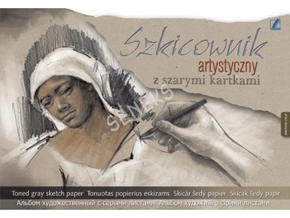 Skicár A4/80g/20 hárkov šedý papier