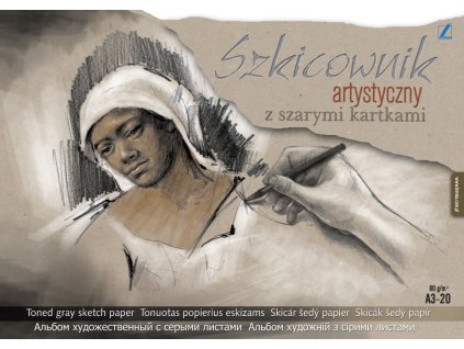 Skicár 80g/ A3/20 hárkov šedý papier