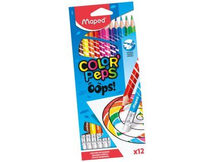 Pastelky /12ks s gumou Maped Color Peps OOPS