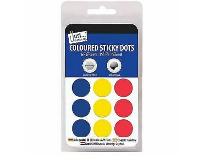 Etikety 19mm farebné bodky /16 hárkov