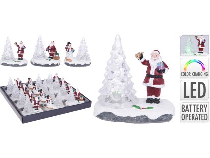 Vianočná dekorácia LED stromček s Mikulášom 331527