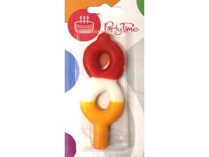 Sviečka 8 Party time Arpex farebná