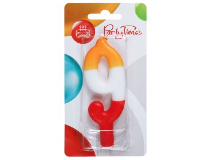 Sviečka 9 Party time Arpex farebná