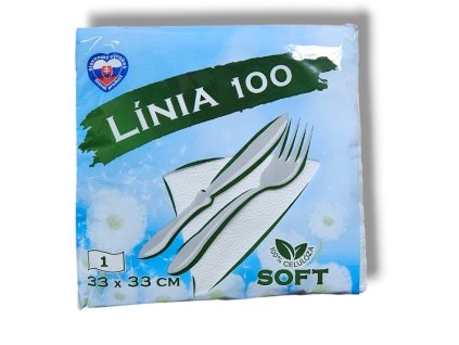 Obrúsky biele Línia 100 33x33cm