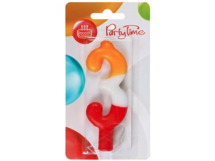 Sviečka 3 Party time Arpex farebná