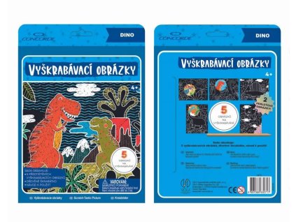 Vyškrábavacie obrázky A4/5 hárkov DINO