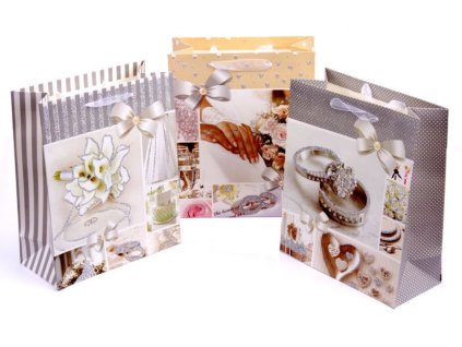 Darčeková taška L 32x26x12cm trblietavá