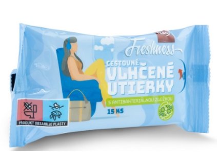 Cestovné vlhčené utierky/15ks antibakteriálne