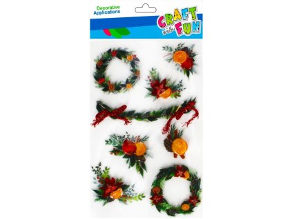 CF Nálepky 3D/8ks Vianoce