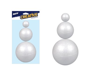 Polystyrénová guľa set 6/8/10cm/3ks
