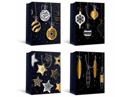 Darčeková taška Vianoce Black Lux L 30x41x12 cm