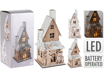 LED 29cm drevený vianoč. stromček 301164