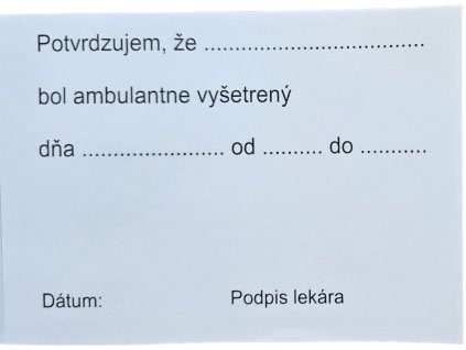 Potvrdenie o čase strávenom pri ambul.ošetrení A7