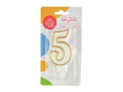 Sviečka 5 Arpex zlatá