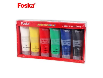 Akrylové farby(75ml x 6pcs) Foska PE1011