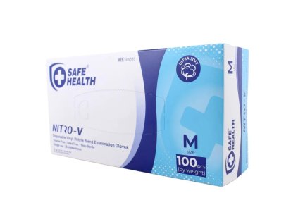 Rukavice SAFE HEALTH vinyl/nitril-hybrid M/100ks modré