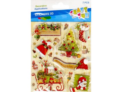 CF Nálepky 3D Vianoce/7ks