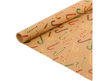 Baliaci papier Kraft 200x70cm s fóliovou potlačou Vianoce