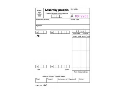Lekársky predpis A6 / 100 ks