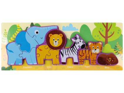 Drevené puzzle ZOO 38x15cm
