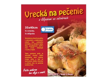 Vrecká na pečenie 5 vreciek + 5 klipov 35x40cm