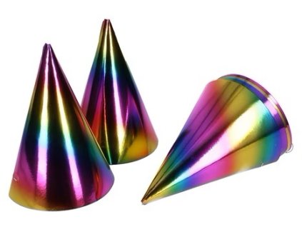 Klobúčiky dúha / 6 ks