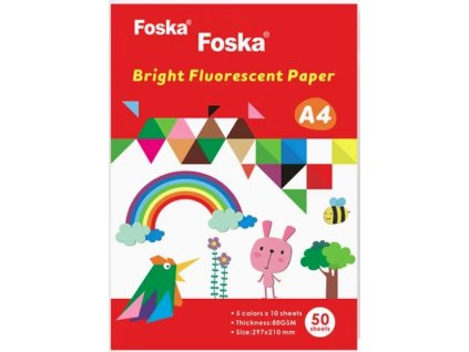 Blok A4 Neónových papierov/50hár./80gFluorescenčných
