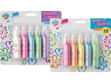 Farby perleťové, 5 x 25 ml - neonové/ pastelové