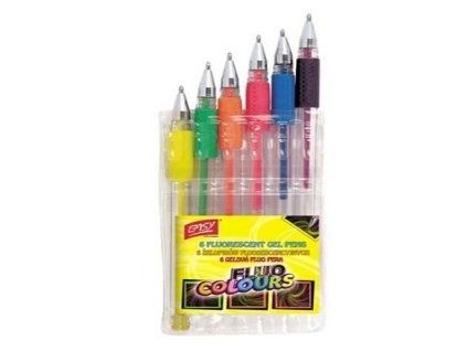 Gélové perá Fluo /6ks Easy
