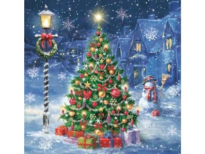Obrúsky Maki Vianoce Xmas Eve in Village 33x33cm/3vrst./20ks