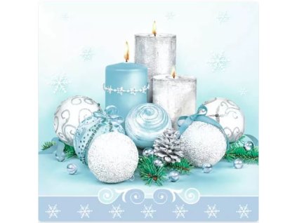 Obrúsky Vianoce Blue/Silver 33x33cm/3vrst./20ks SD GW 010601