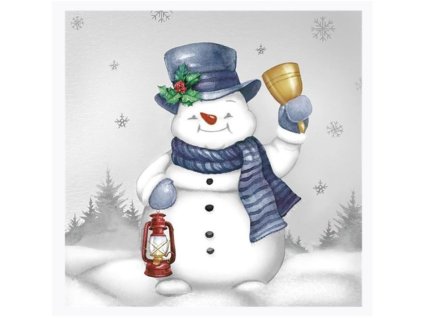 Obrúsky Daisy Vianoce Snehuliak so zvoncom 33x33cm/20ks/3-vrstvové SD GW 022401