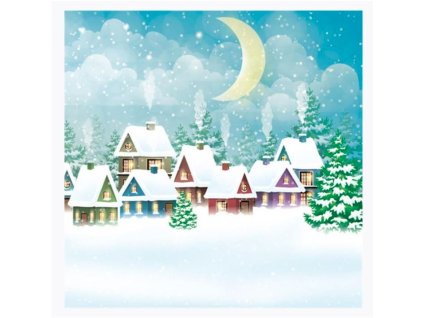 Obrúsky Daisy Vianoce Zasnežená dedina 33x33cm/20ks/3-vrstvové