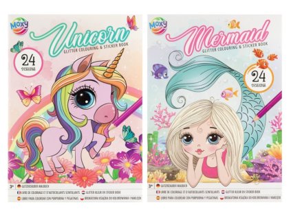 Trblietavé omaľovánky A4 s nálepkami