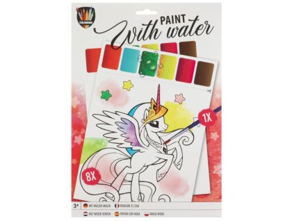 Omaľovánky maľuj vodou 8 listov + štetec A4 MOXY