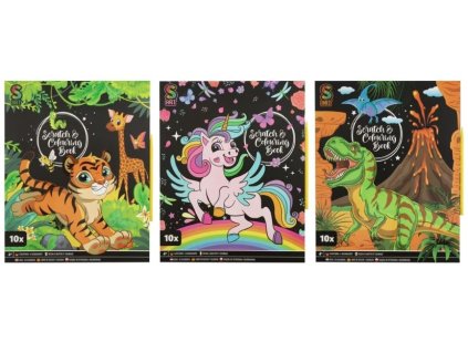 Vyškrabávacie obrázky 10 listov 26x21cm MOXY