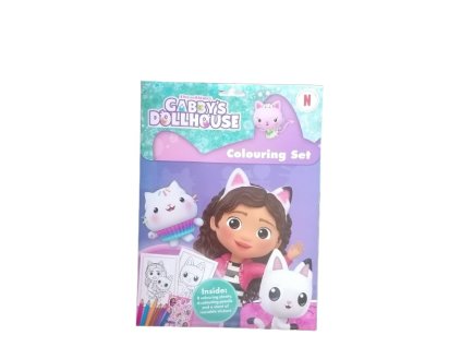 Omaľovánka GABBY farbiaci set / 6 farbičiek + samolepky