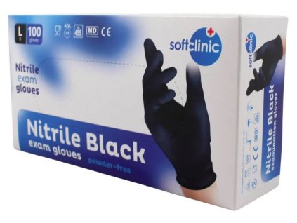 Nitrilové rukavice L/100ks CLINICSOFT čierne