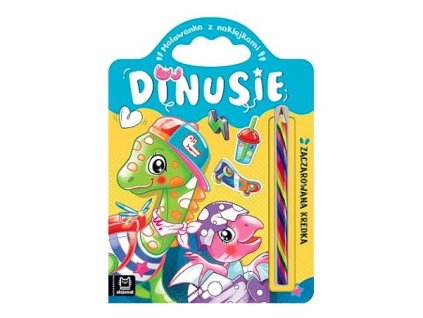 Omaľovánka Dinosaury s dúhovou pastelkou + nálepky