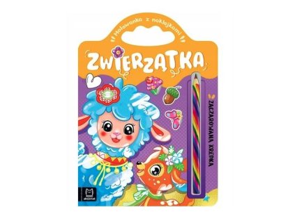 Omaľovánka Zvieratká s dúhovou pastelkou + nálepky