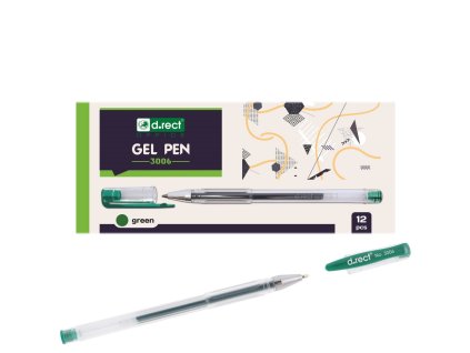 Gélové pero zelené D.RECT 3006