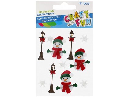 CF Nálepky filcové snehuliak/11ks