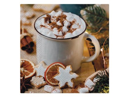 Obrúsky 33x33/20ks Vianoce Hrnček