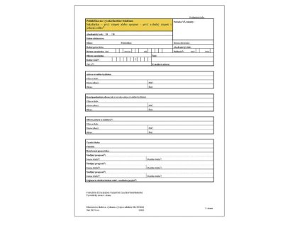 Prihláška na Vš 1 stupeň bakalár