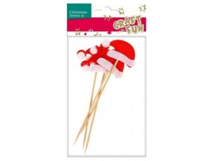 CF Čiapky vianočné na paličke/4kks