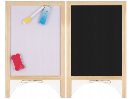 Tabuľa dvojitá 25x40cm magnetická+drevená čierna