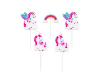 Narodeninové sviečky/5ks Jednorožec SP JR