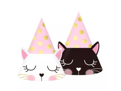 Klobúčiky papierové/6ks Mačka