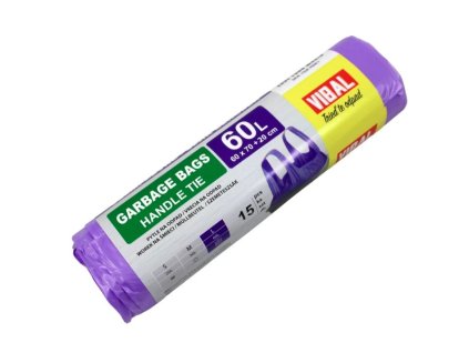 HDPE vrecia s uchom do koša 60x70/60l/15mic/15kusov