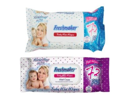 Vlhčené utierky Freshmaker 72 ks detské